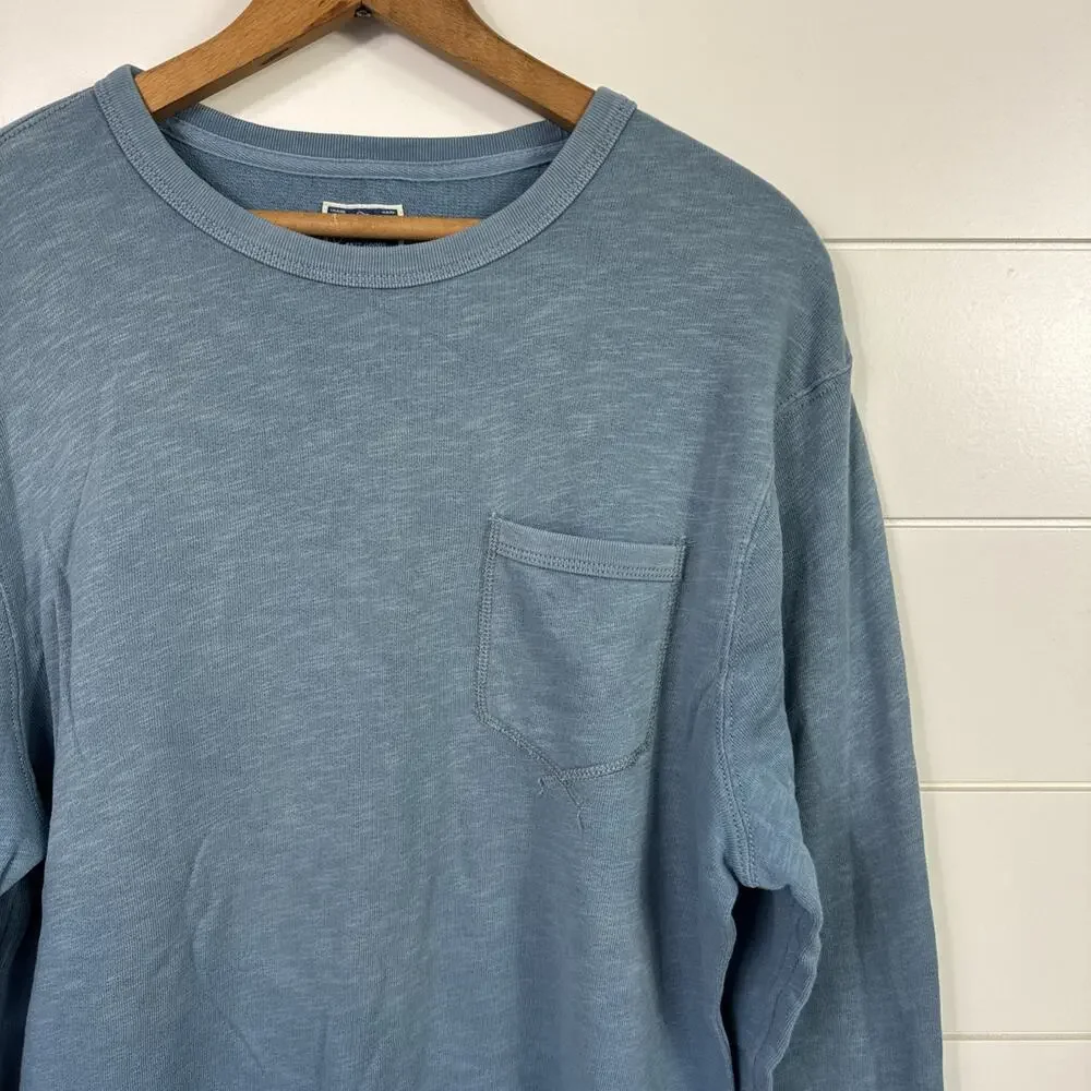 J. Crew Sunfaded French Terry Crewneck Sweatshirt Long Sleeve Blue sz S